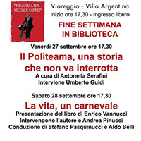 Locandina degli eventi a Villa Argentina nel fine settimana