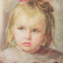 Ritratto di Franca bambina - olio su tavola - Ettore di Giorgio