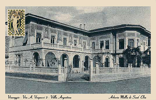 Postcard of Villa Argentina from the period between 1926 and 1939