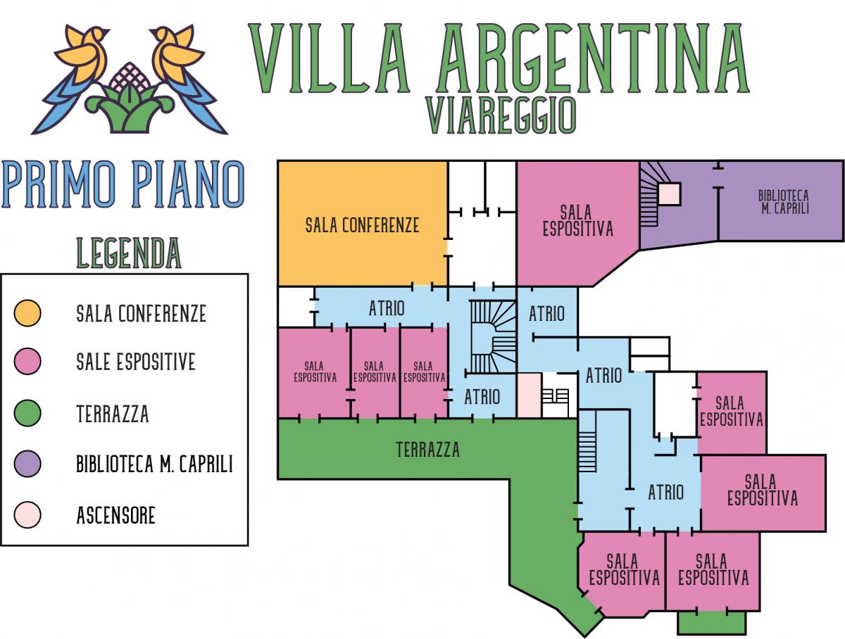 Mappa Visuale del primo piano di Villa Argentina