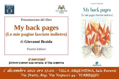 L'invito all'incontro letterario del 1° dicembre a Villa Argentina