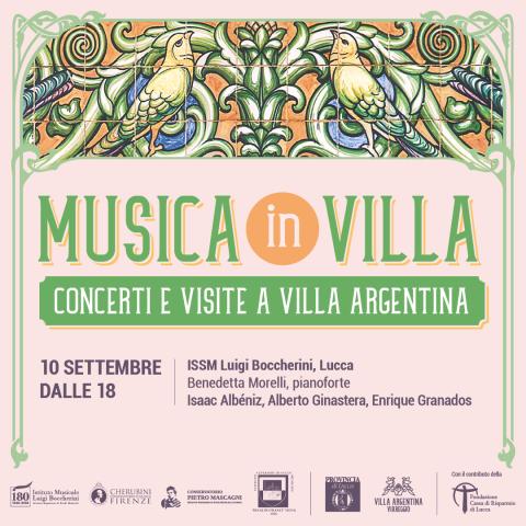 La locandina del concerto del 10 settembre a Villa Argentina