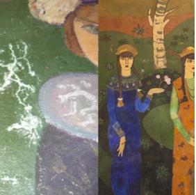Painting in the entrance: before and after