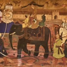 Matrimonio Persiano di Giuseppe Biasi, raffigura il viaggio dello sposo, trasportato su un elefante accompagnato da guardie armate